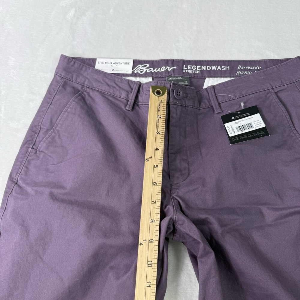 Eddie Bauer Pants Womens 10 Legend Wash Boyfriend Purple Mid Rise Relaxed NWT - Picture 8 of 12
